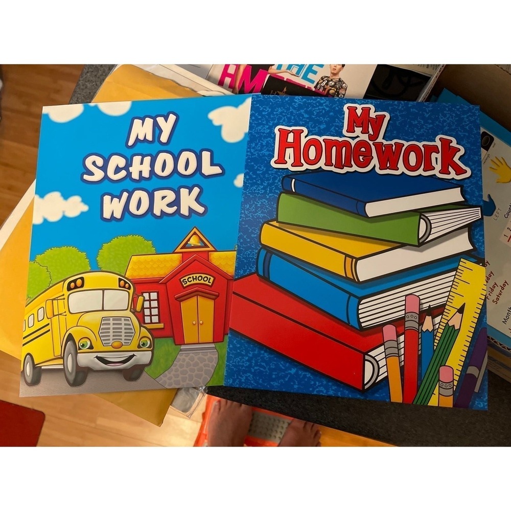 Teacher Created Resources School Work and Homework Educational Folders Set of 2